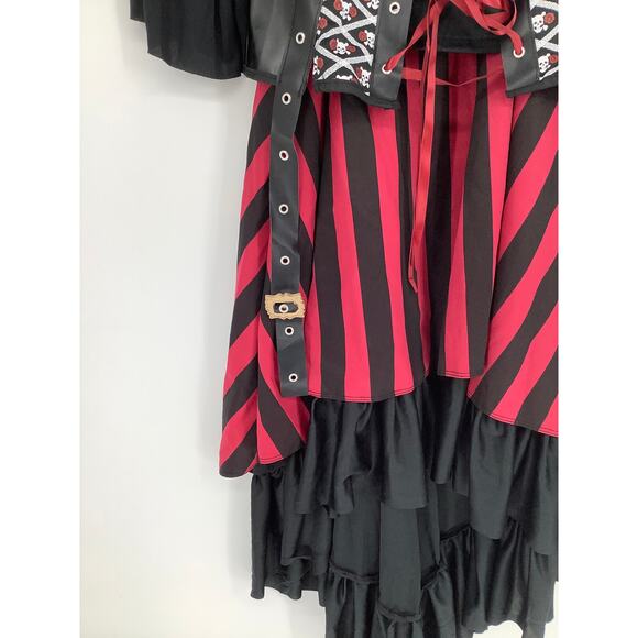 California Costumes Womens Plus 3X Black Red Pirate Wench Dress Halloween K30-16 - Picture 3 of 8